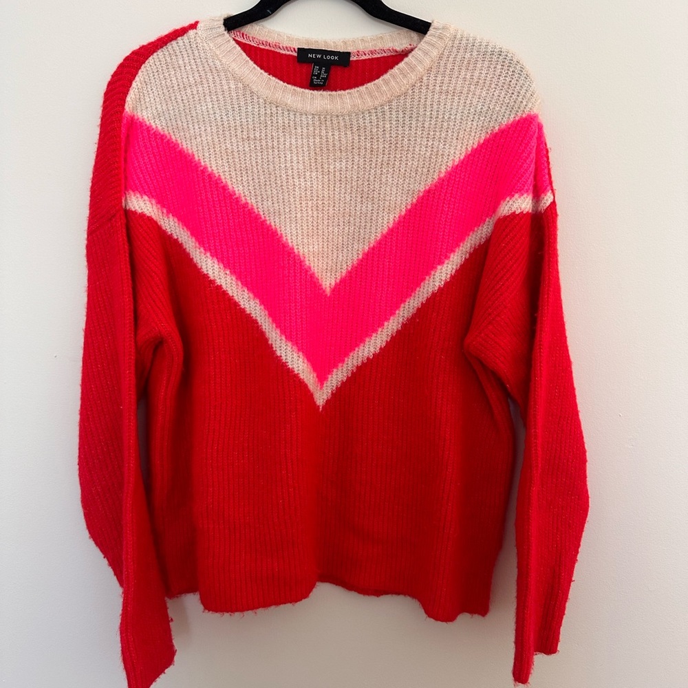 New Look red and pink sweater